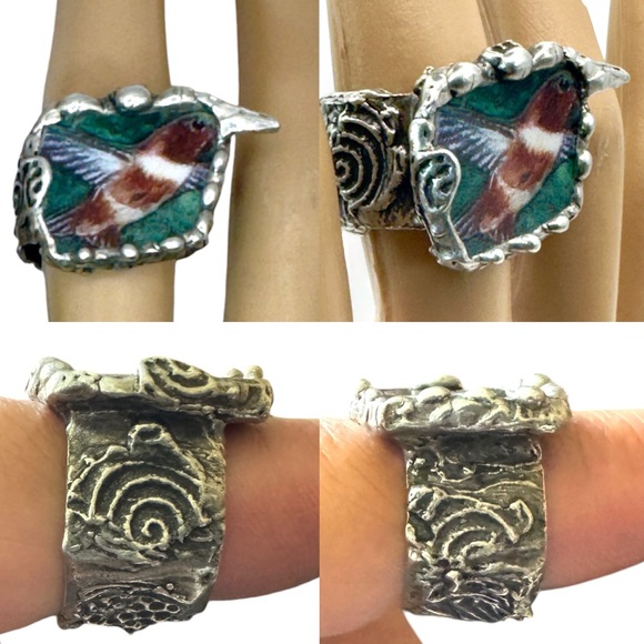 Artisan Crafted Broken China Rings Made from Fragments of Various  Vintage China - Picture 2 of 15